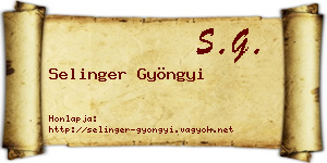 Selinger Gyöngyi névjegykártya