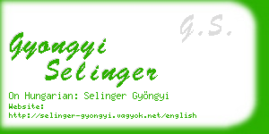 gyongyi selinger business card