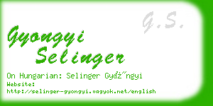 gyongyi selinger business card